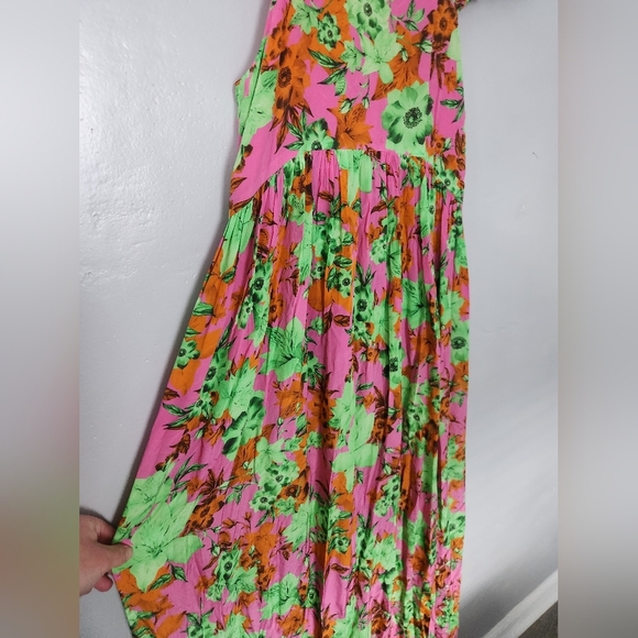 Gilner Farrar Maxi Floral Cutout V Neck Dress Medium - Picture 5 of 8